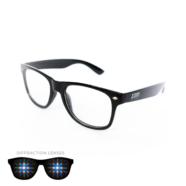 Wayfarer Black Diffraction Shades (Single Clear Lens)