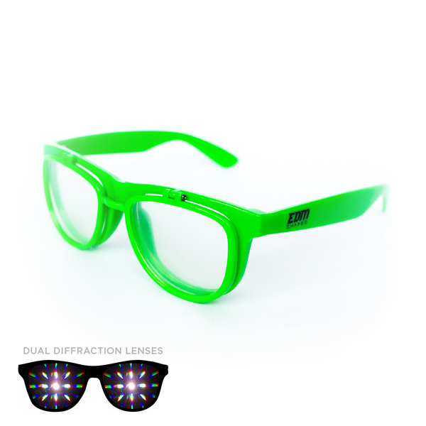 Wayfarer Green Diffraction Shades (Double Clear Lens)