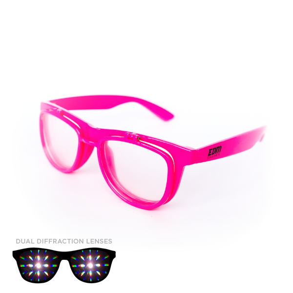 Wayfarer Pink Diffraction Shades (Double Clear Lens)